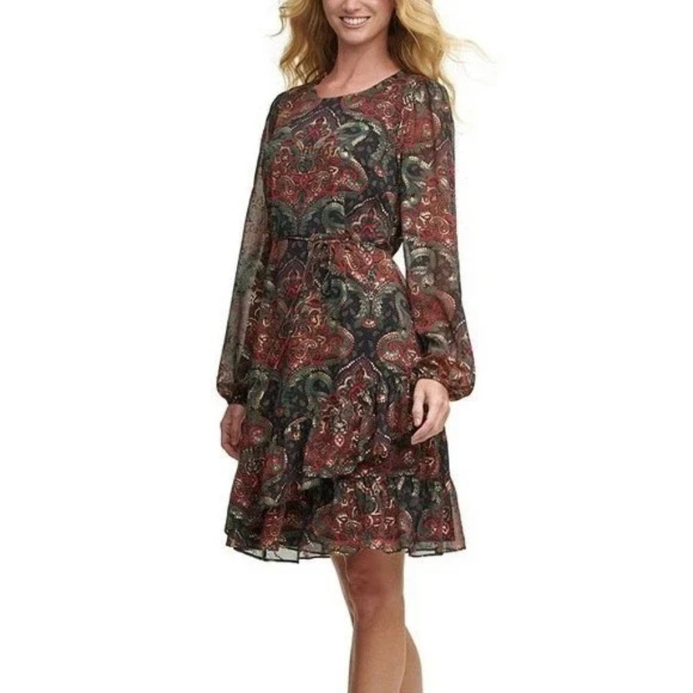 Tommy Hilfiger Women's Petite Ruffle-Hem‎ Dress